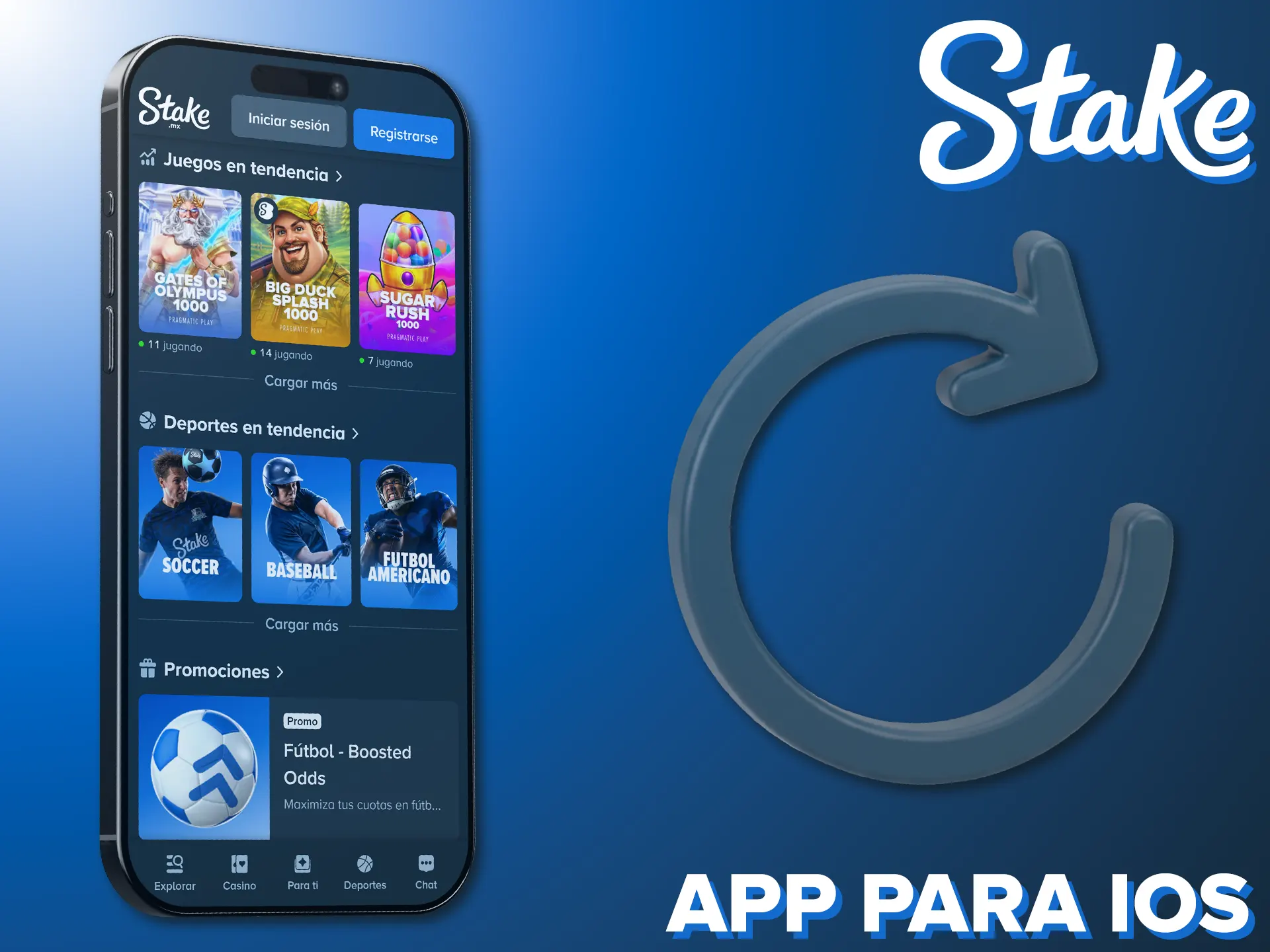 Instala las nuevas versiones en iOS para disfrutar la app de Stake.