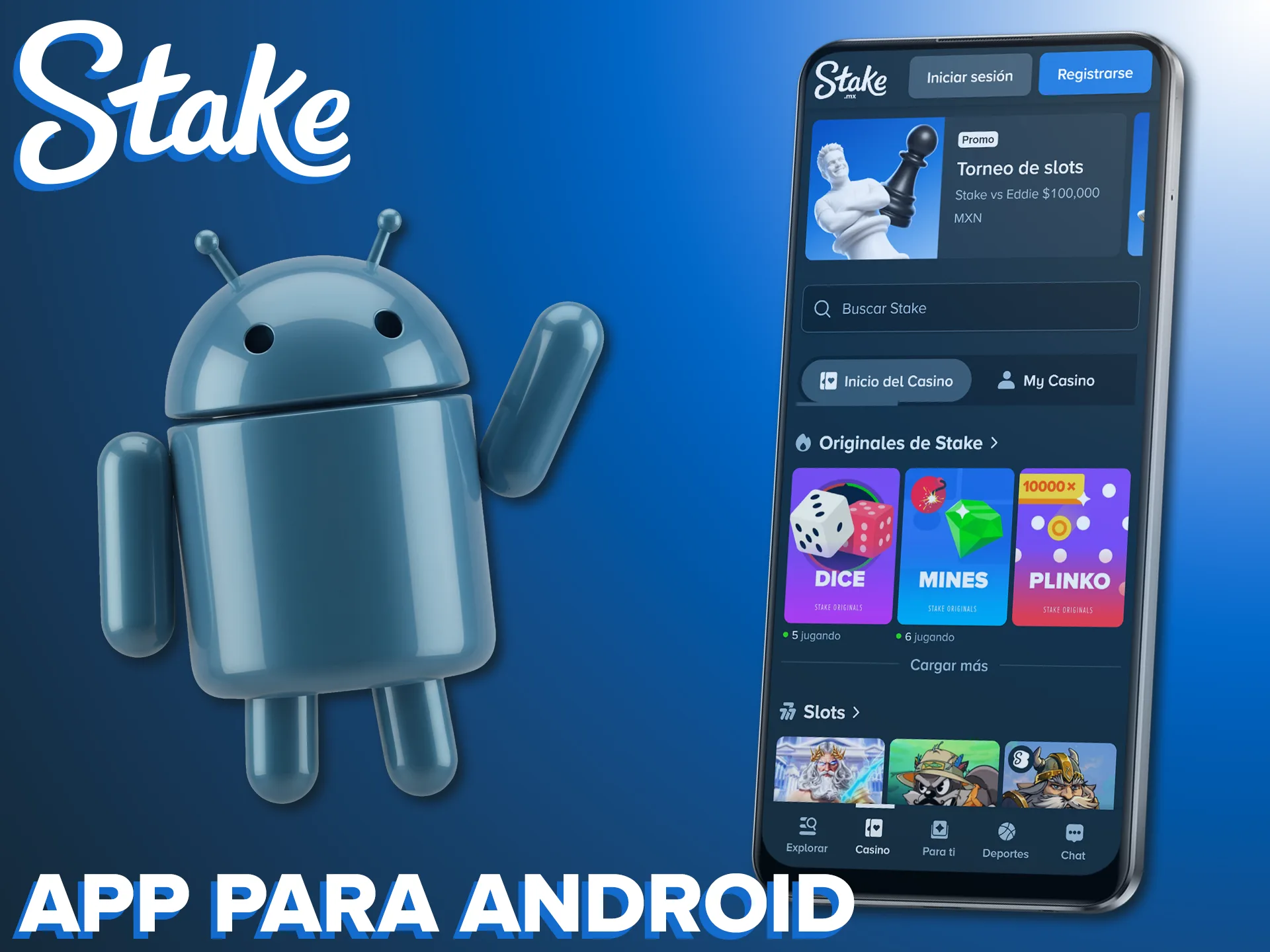 Instala la app de Stake para Android y disfruta tus juegos favoritos.
