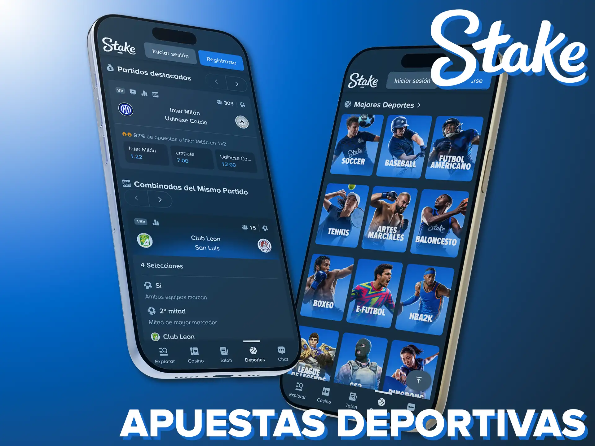 Haz tus predicciones deportivas directamente en la excelente aplicación de Stake.