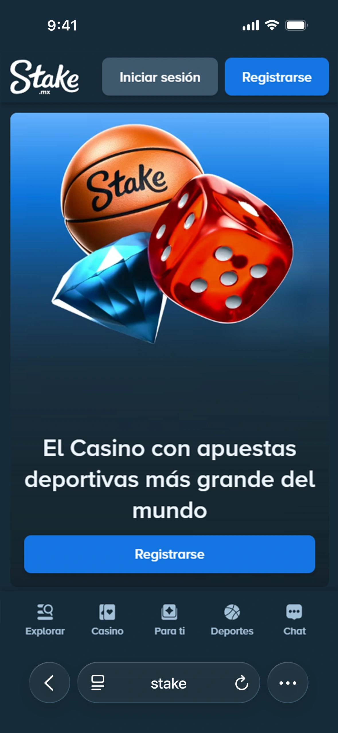 Ingresa a Stake desde iOS para empezar a usar la aplicación.