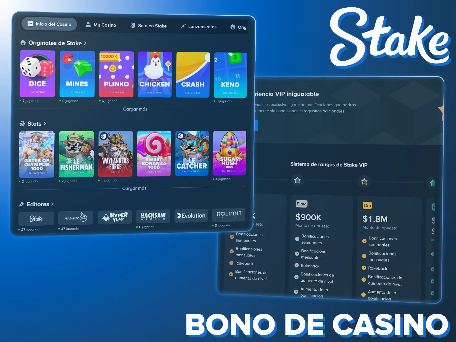 Activa tu bono de casino en Stake para empezar a jugar.