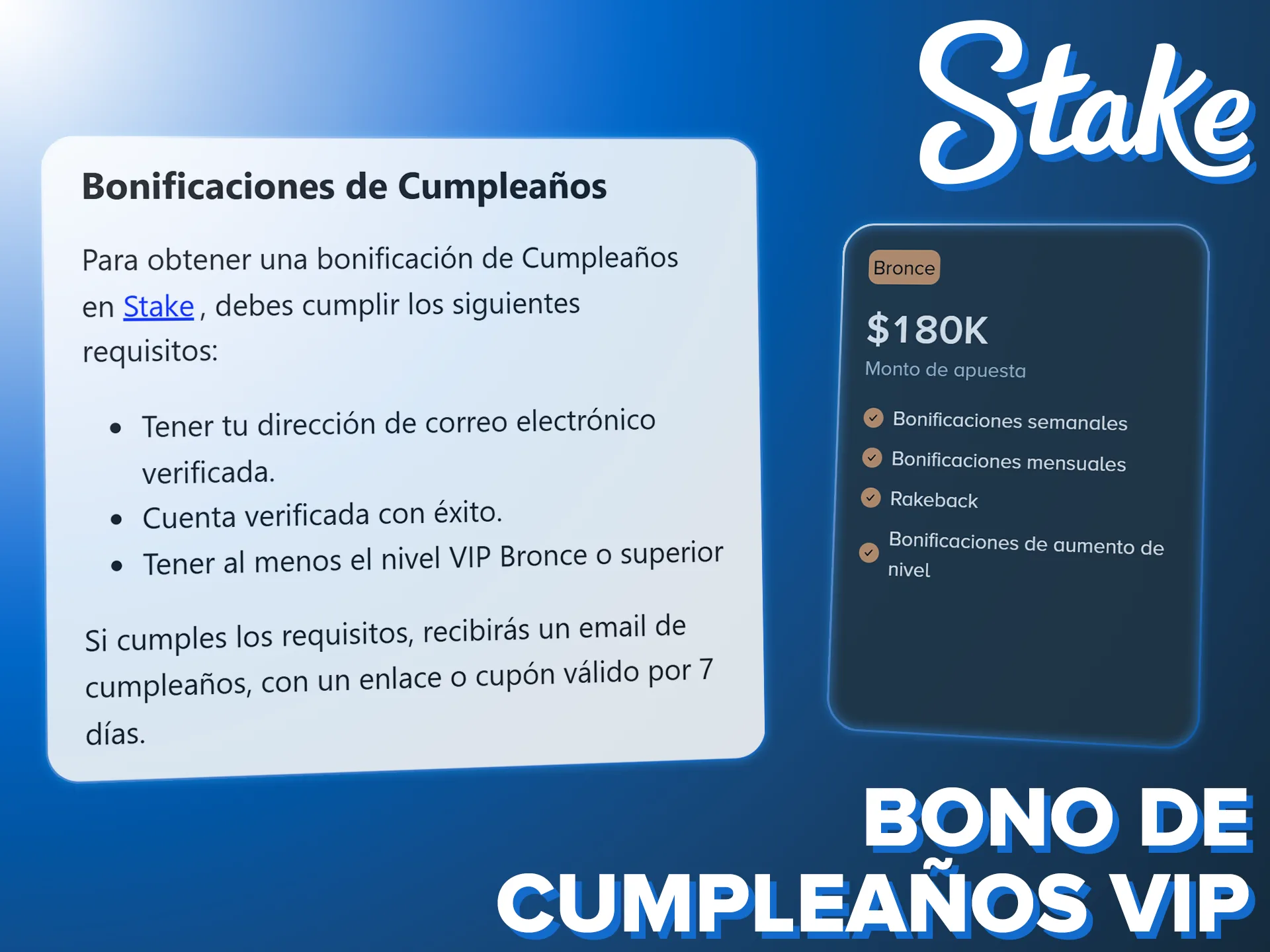 Celebra tu cumpleaños con un bono especial apostando en Stake.