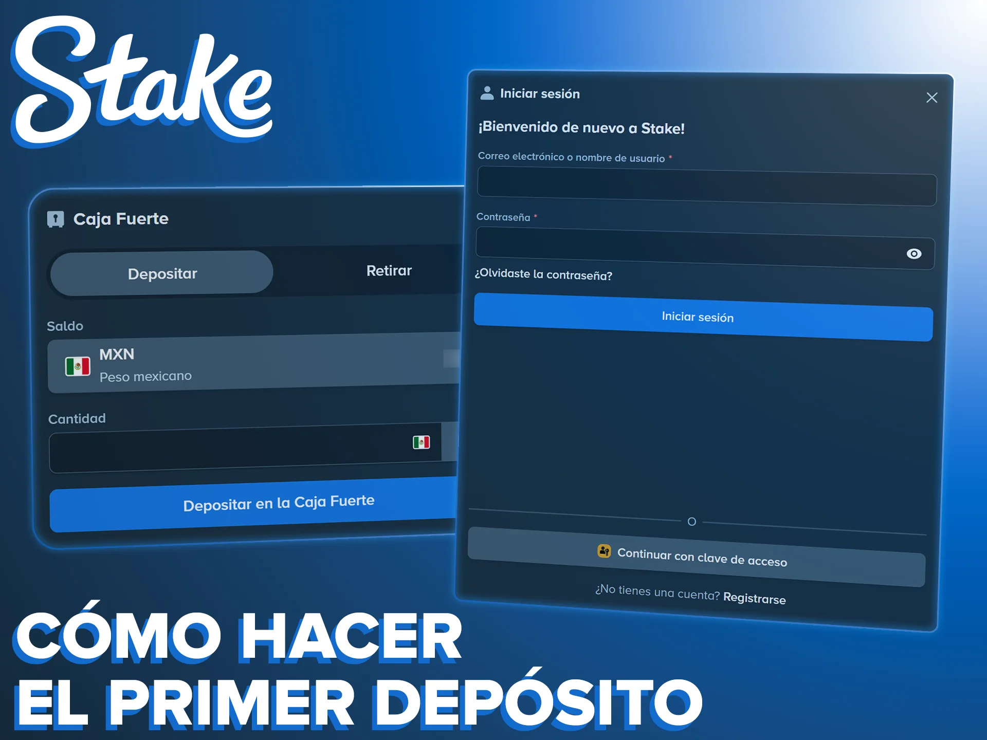 Deposita por primera vez en Stake y activa tus bonos disponibles.