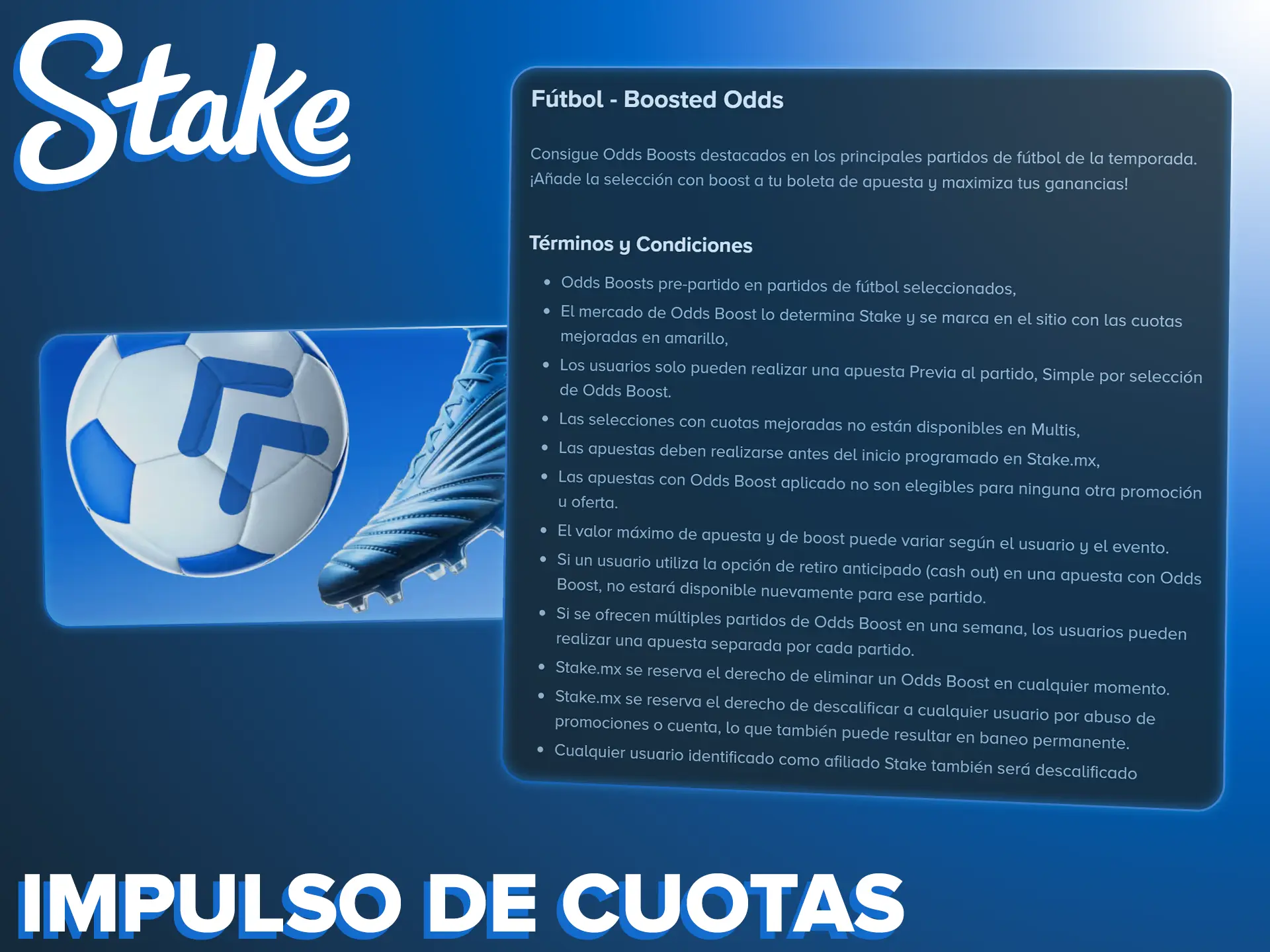 Aprovecha el impulso de cuotas mejoradas con tus bonos en Stake.