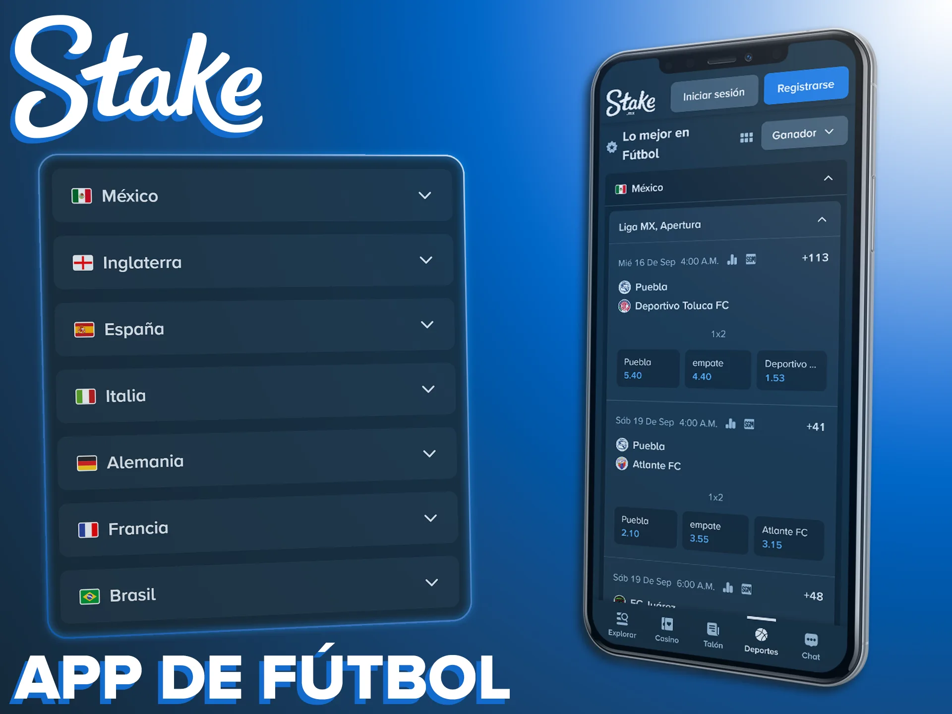 Descarga la app de Stake para hacer tus apuestas de fútbol.