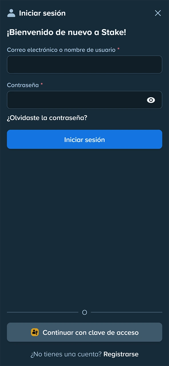 Ingresa a tu perfil de Stake para realizar apuestas de fútbol.