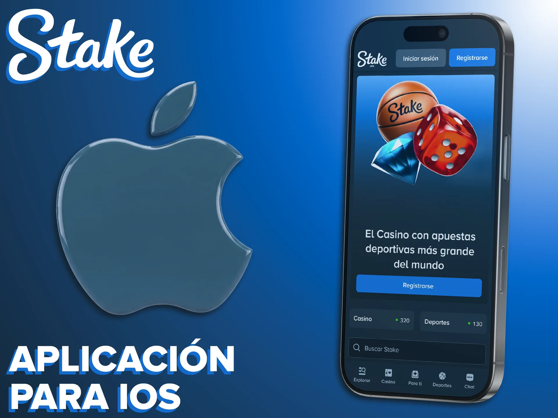 Descarga el sistema de Stake para iOS y participa en juegos emocionantes.