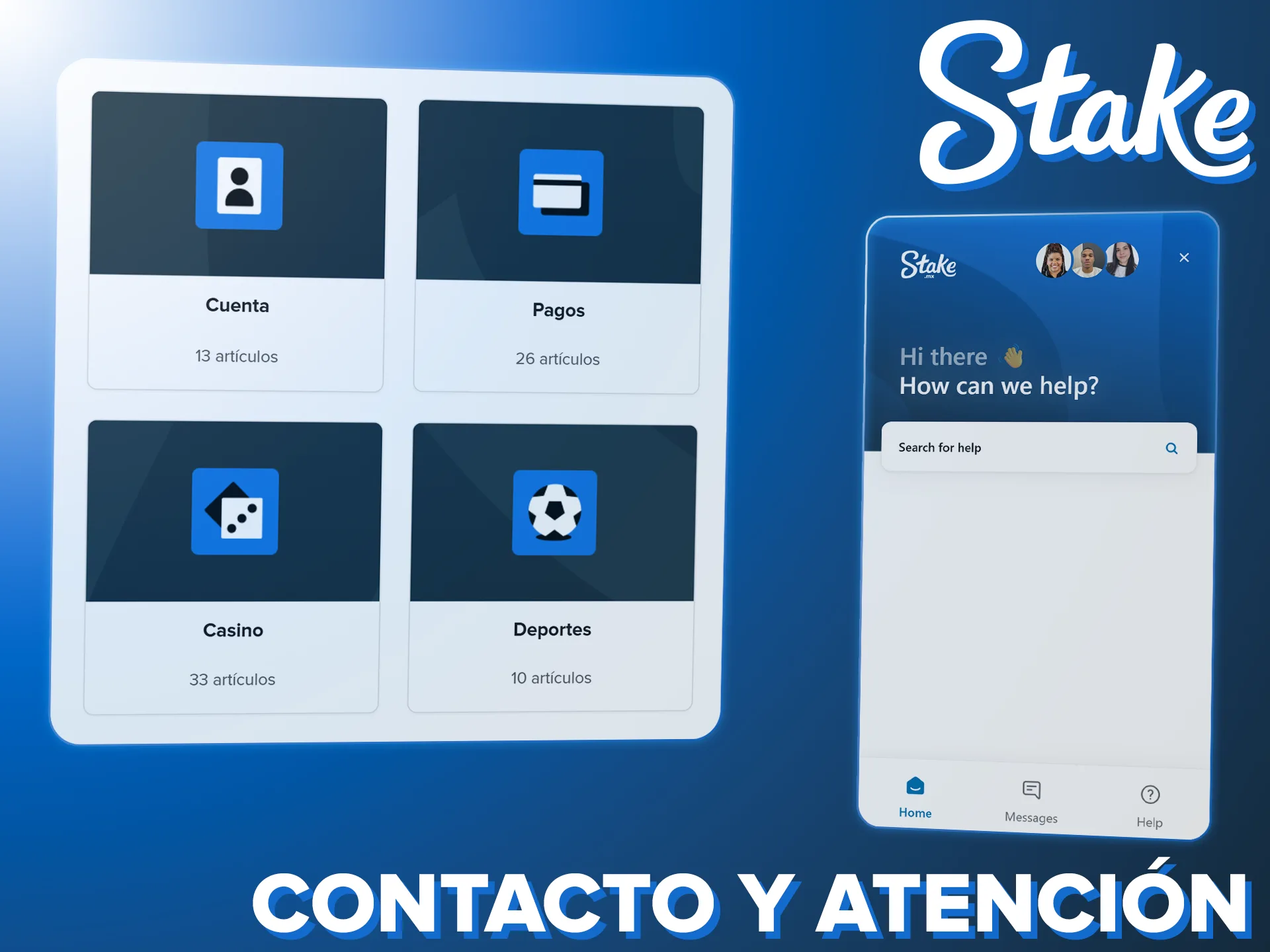 Escribe al equipo de soporte de Stake ante cualquier duda al apostar.