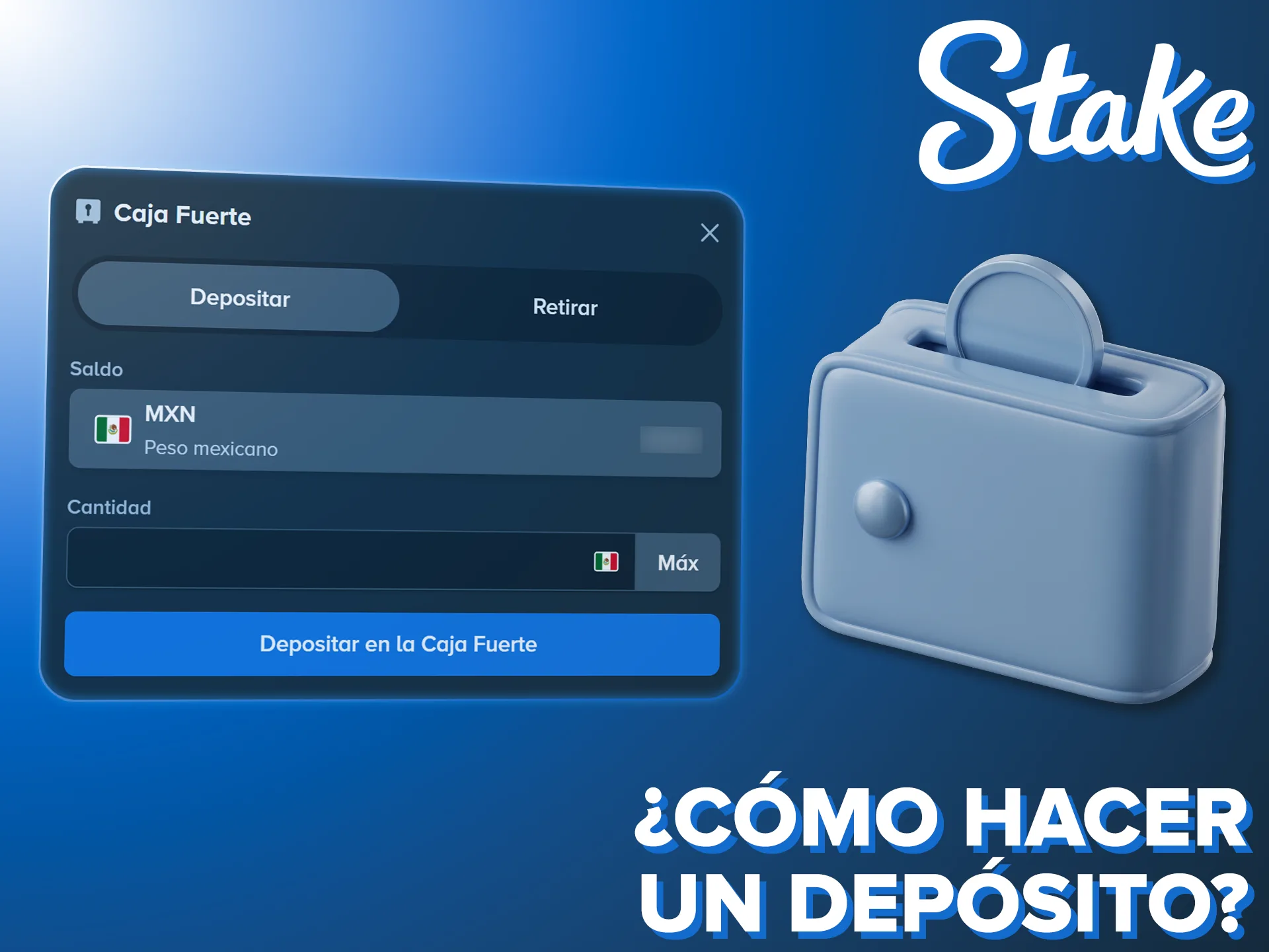 Recarga tu saldo en Stake para disfrutar los juegos de casino.
