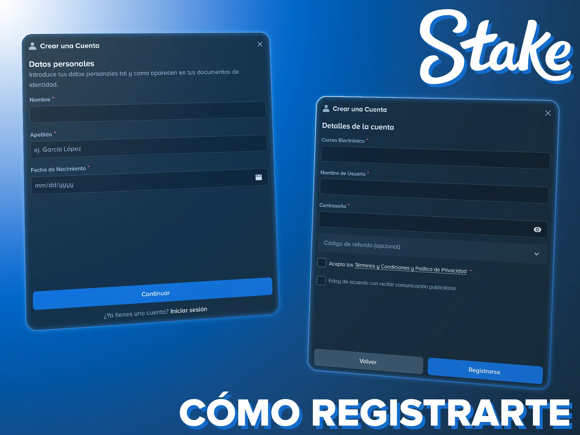 Crea tu cuenta en la plataforma Stake y comienza a ganar.